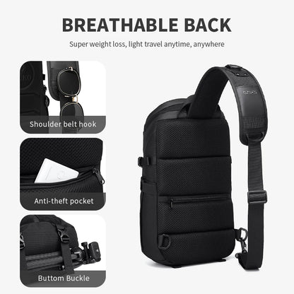 Large Waterproof Men's Sling Crossbody Travel Bag by HitMyNeed
