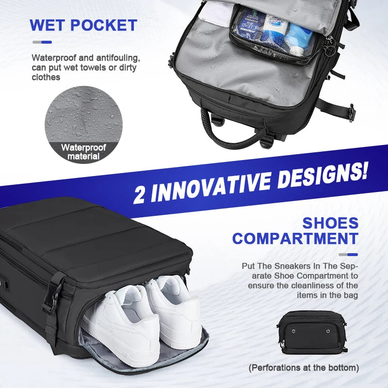 Large Waterproof Travel Laptop Backpack Carry-On by HitMyNeed