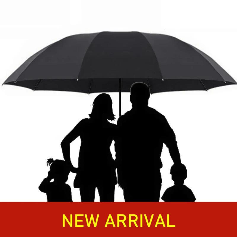 Large Windproof Folding Umbrella for Family Use black by HitMyNeed