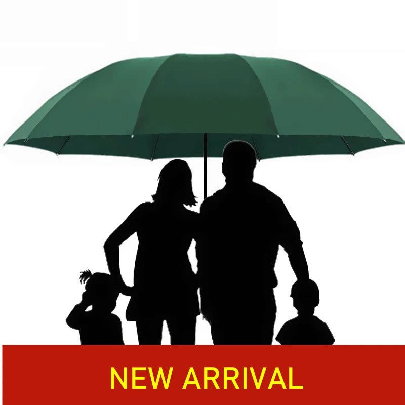Large Windproof Folding Umbrella for Family Use green by HitMyNeed