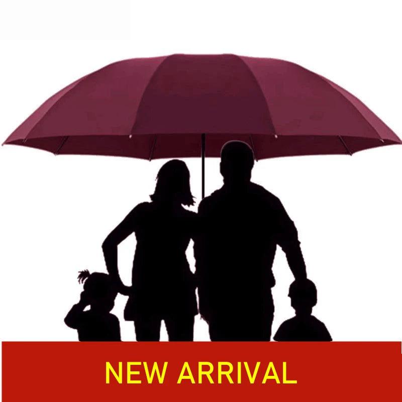 Large Windproof Folding Umbrella for Family Use red by HitMyNeed