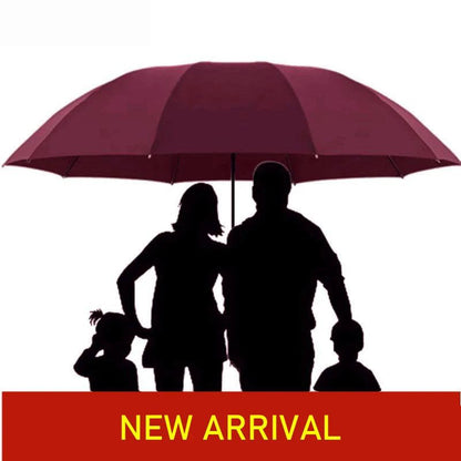 Large Windproof Folding Umbrella for Family Use red by HitMyNeed