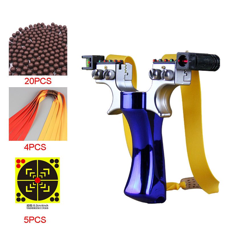 Laser Guided Hunting Slingshot with Targets package-blue by HitMyNeed