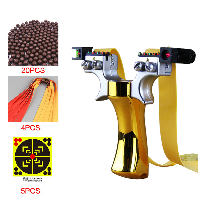 Laser Guided Hunting Slingshot with Targets package-yellow by HitMyNeed