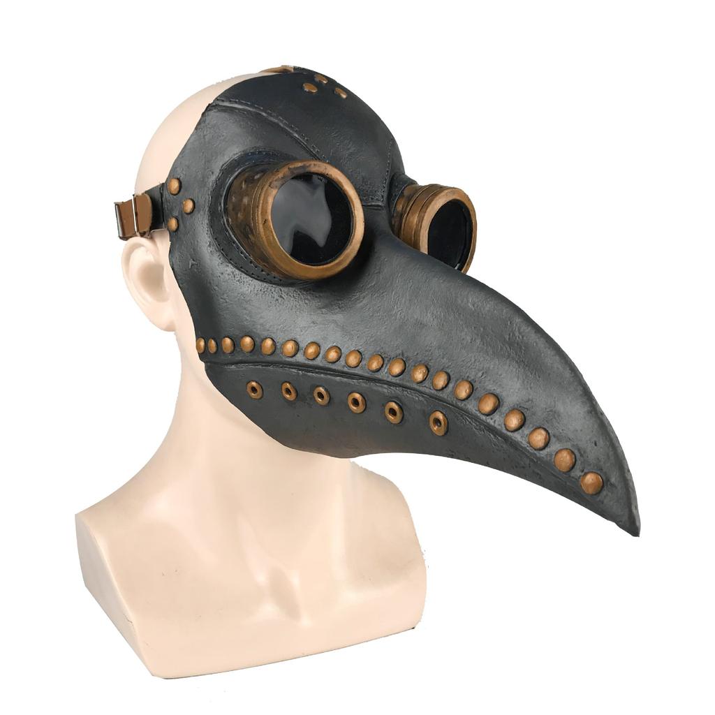 Latex Steampunk Plague Doctor Bird Mask black-brow by HitMyNeed