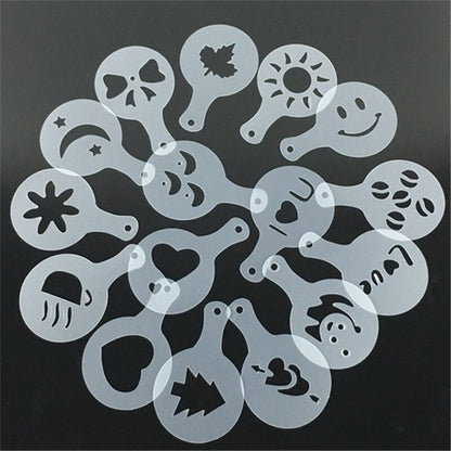 Latte Art Stencils Coffee Set, 16 Designs, 8.5 cm by HitMyNeed