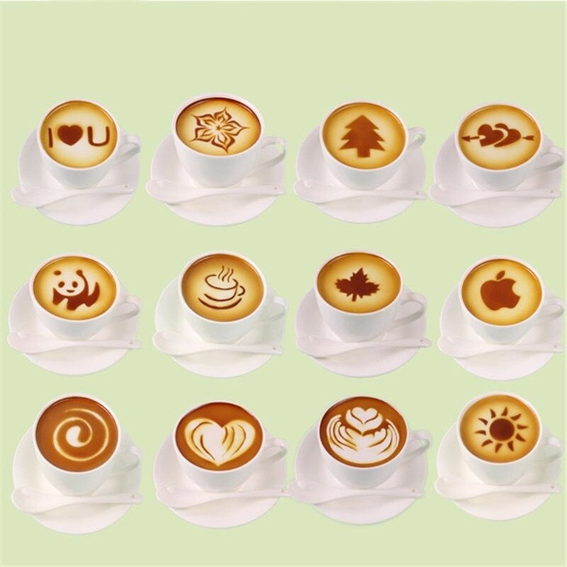 Latte Art Stencils Coffee Set, 16 Designs, 8.5 cm by HitMyNeed