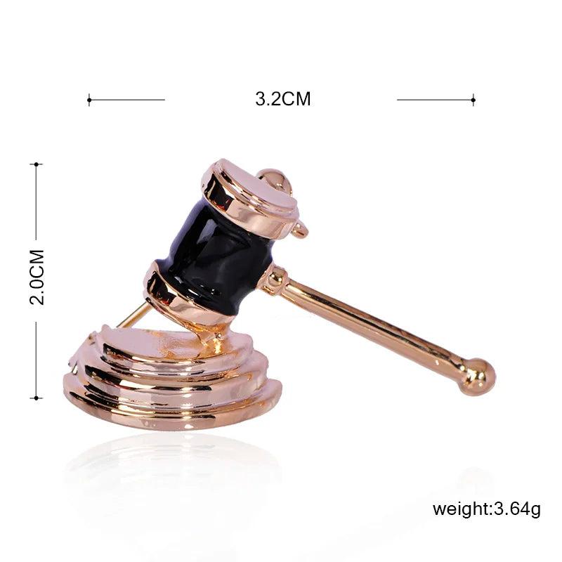 Law Gavel Enamel Brooch Pin for Legal Professionals by HitMyNeed
