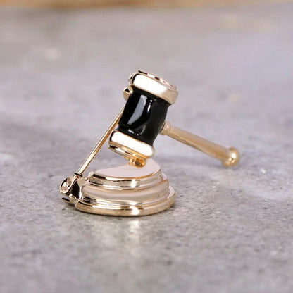 Law Gavel Enamel Brooch Pin for Legal Professionals by HitMyNeed