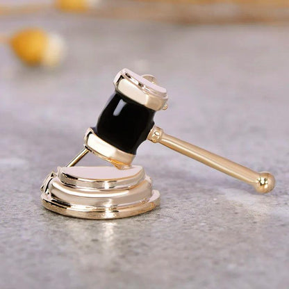 Law Gavel Enamel Brooch Pin for Legal Professionals by HitMyNeed