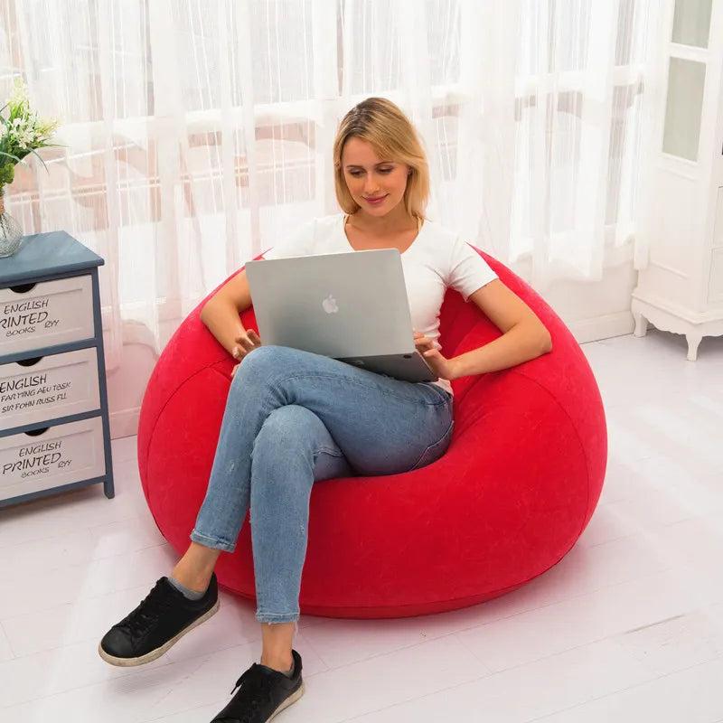 Lazy Inflatable Spherical Sofa Chair, 110cm by HitMyNeed