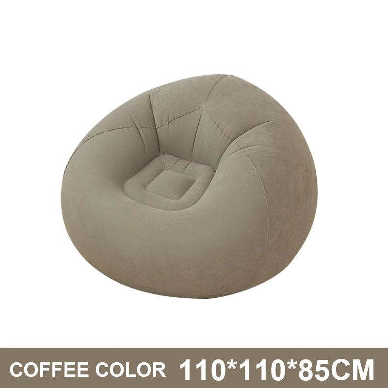 Lazy Inflatable Spherical Sofa Chair, 110cm coffee by HitMyNeed
