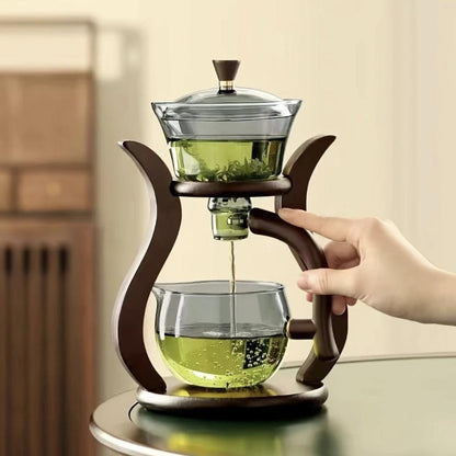 Lazy Kung Fu Glass Tea Set with Semi-Auto Teapot by HitMyNeed