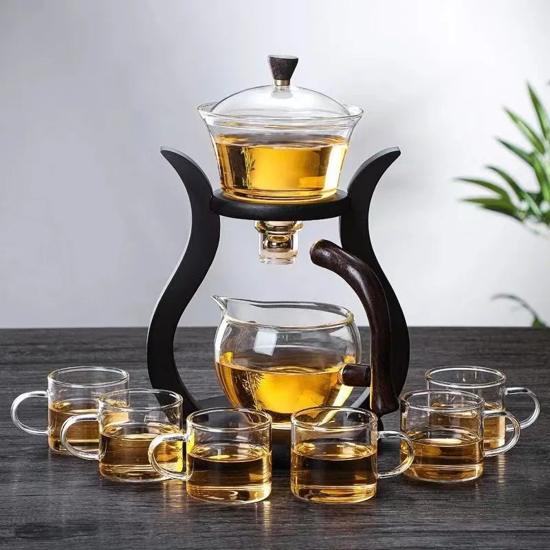 Lazy Kung Fu Glass Tea Set with Semi-Auto Teapot by HitMyNeed