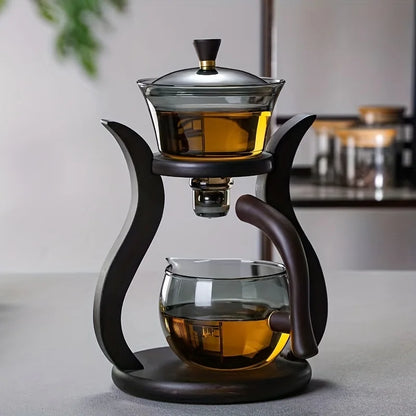 Lazy Kung Fu Glass Tea Set with Semi-Auto Teapot by HitMyNeed