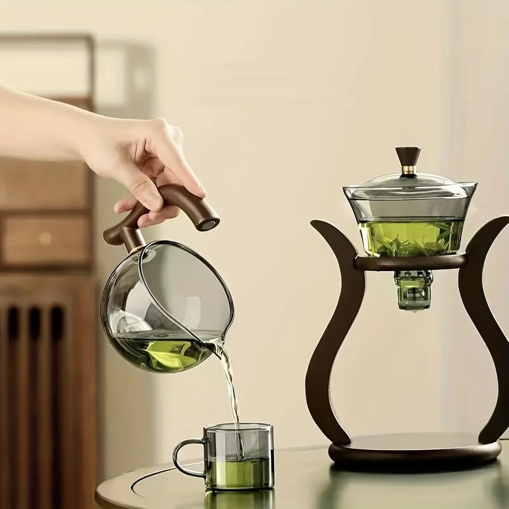 Lazy Kung Fu Glass Tea Set with Semi-Auto Teapot by HitMyNeed