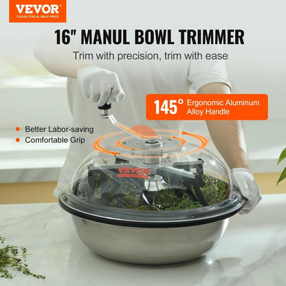 Leaf Bowl Bud Trimmer 16, 19, 24 Inch Manual with Dome by HitMyNeed