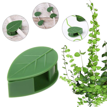Leaf Climbing Plant Clips 10pcs Self-Adhesive Green by HitMyNeed