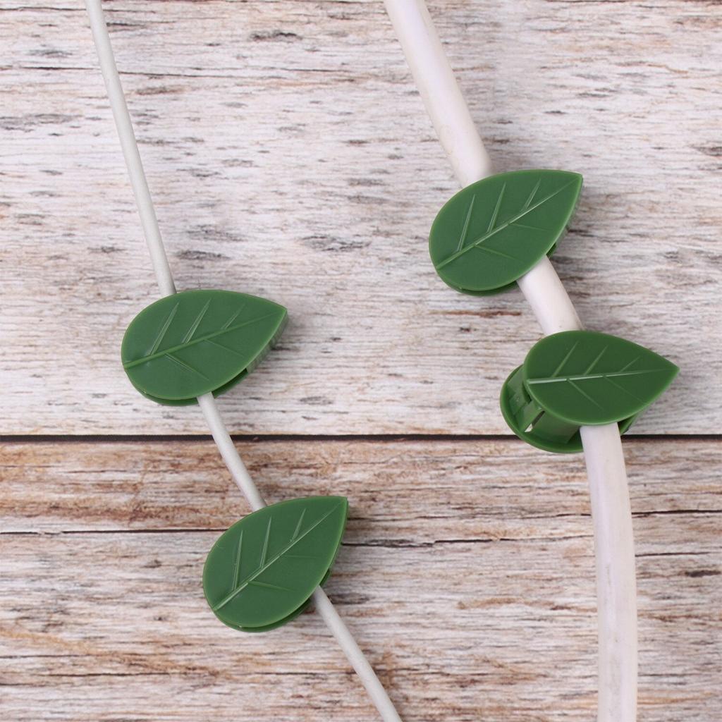 Leaf Climbing Plant Clips 10pcs Self-Adhesive Green by HitMyNeed