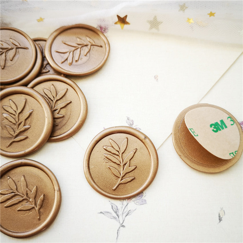 Leaf Design Wax Seal Stickers, 15 Pack by HitMyNeed