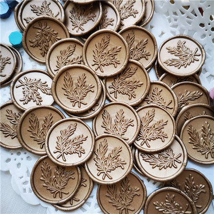 Leaf Design Wax Seal Stickers, 15 Pack 15pcs-rosemary-350850 by HitMyNeed