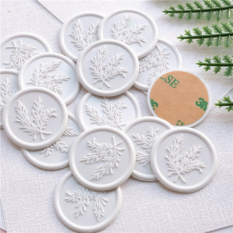 Leaf Design Wax Seal Stickers, 15 Pack 15pcs-rosemary by HitMyNeed