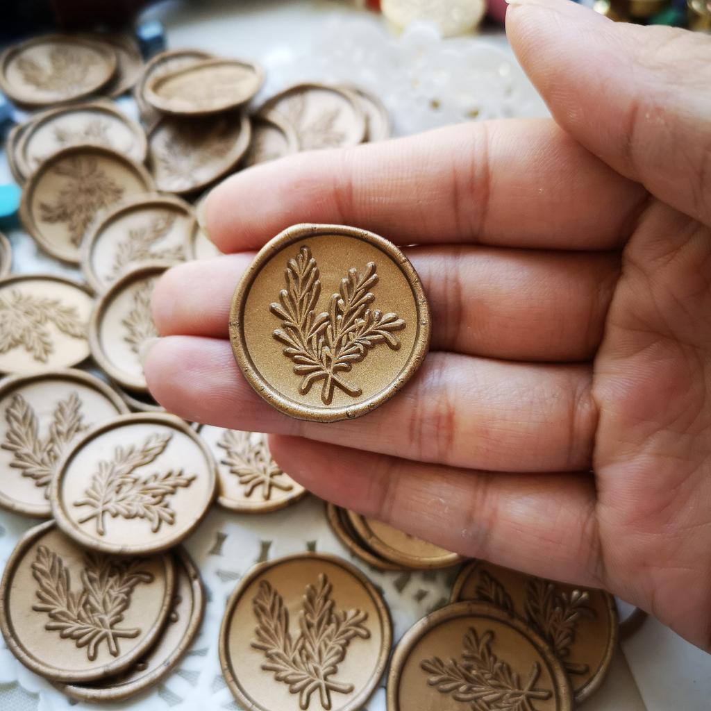 Leaf Design Wax Seal Stickers, 15 Pack by HitMyNeed