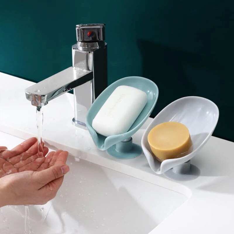 Leaf Drain Soap Holder with Suction Cup (2 Pack) by HitMyNeed