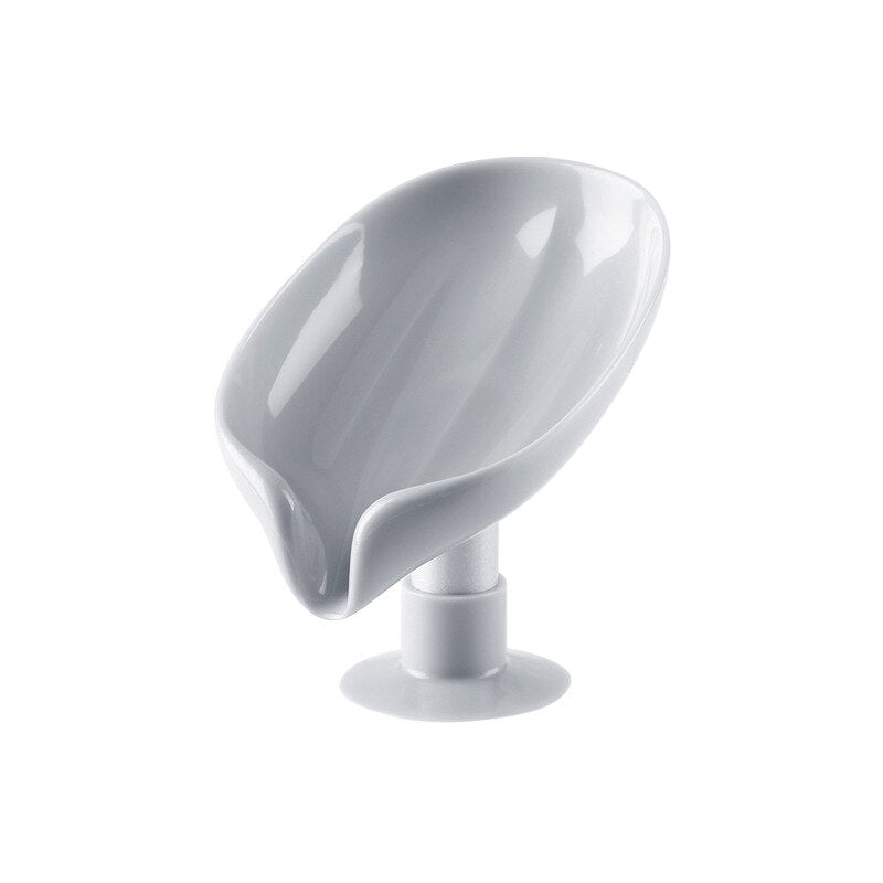 Leaf Drain Soap Holder with Suction Cup (2 Pack) grey-white by HitMyNeed