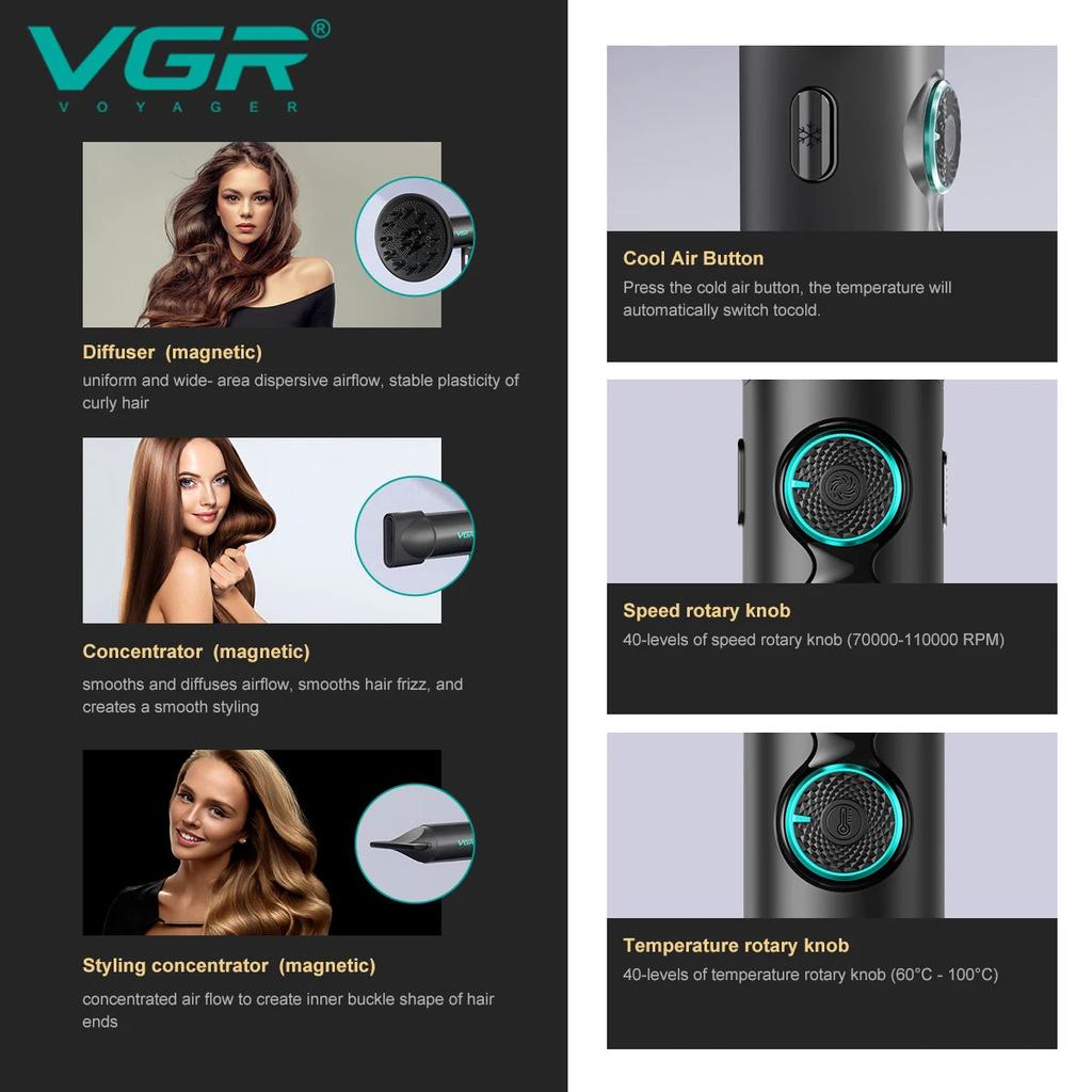 Leafless Professional Hair Dryer 110000 RPM V-401 by HitMyNeed