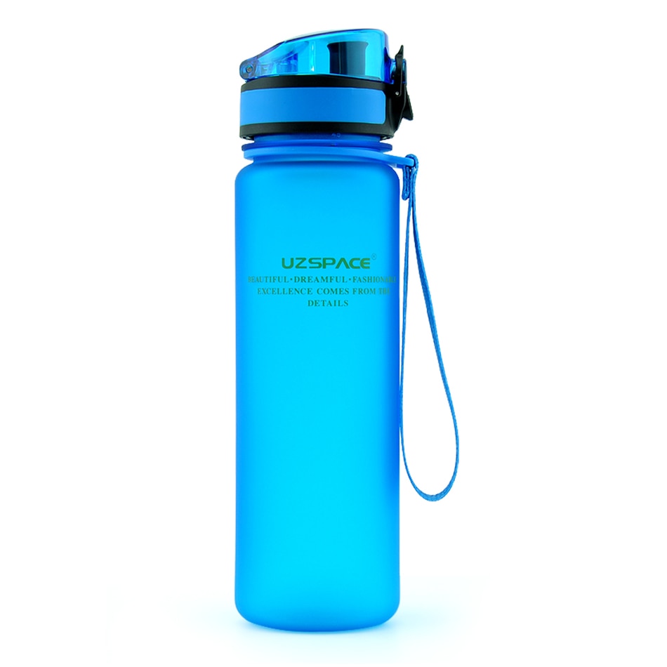 Leakproof Tritan Sports Water Bottle with Strap 650ml blue by HitMyNeed