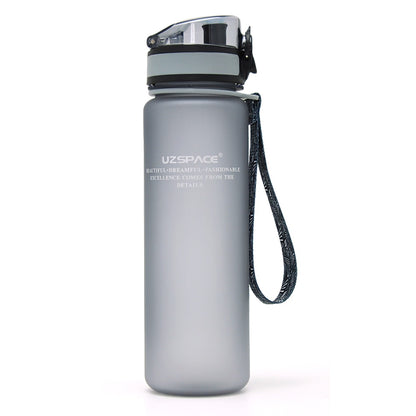 Leakproof Tritan Sports Water Bottle with Strap 650ml gray by HitMyNeed