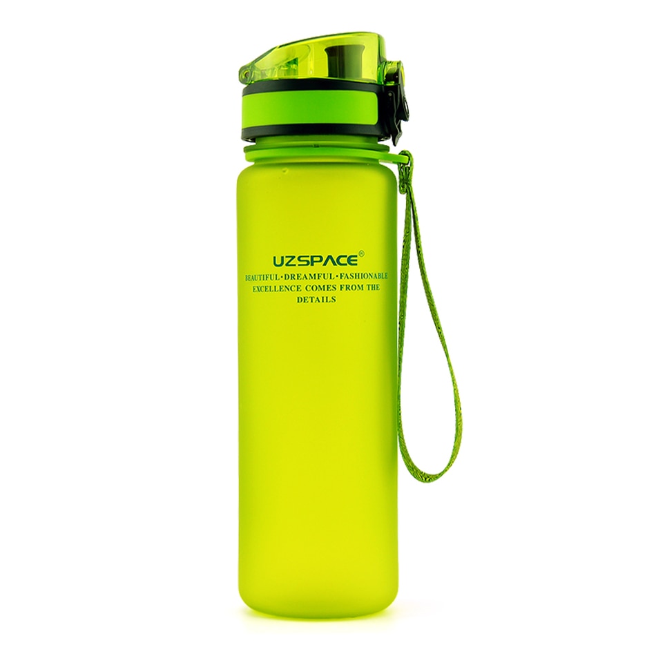 Leakproof Tritan Sports Water Bottle with Strap 650ml green by HitMyNeed