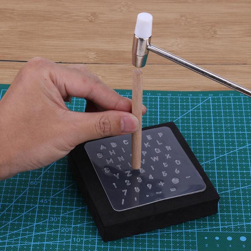 Leather Alphabet Stamp Set with Positioning Stick by HitMyNeed