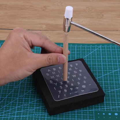 Leather Alphabet Stamp Set with Positioning Stick by HitMyNeed