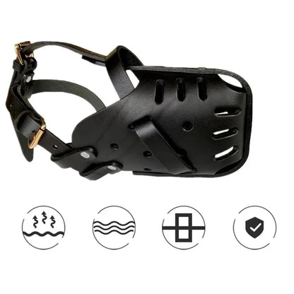 Leather Anti-Bite Basket Muzzle for Dogs by HitMyNeed