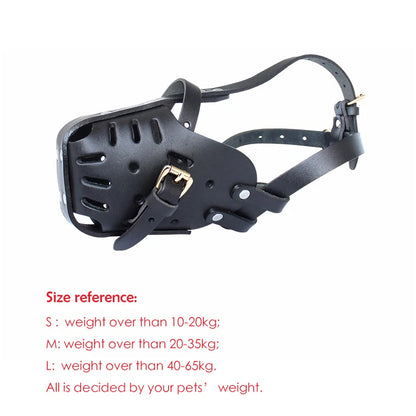 Leather Anti-Bite Basket Muzzle for Dogs by HitMyNeed