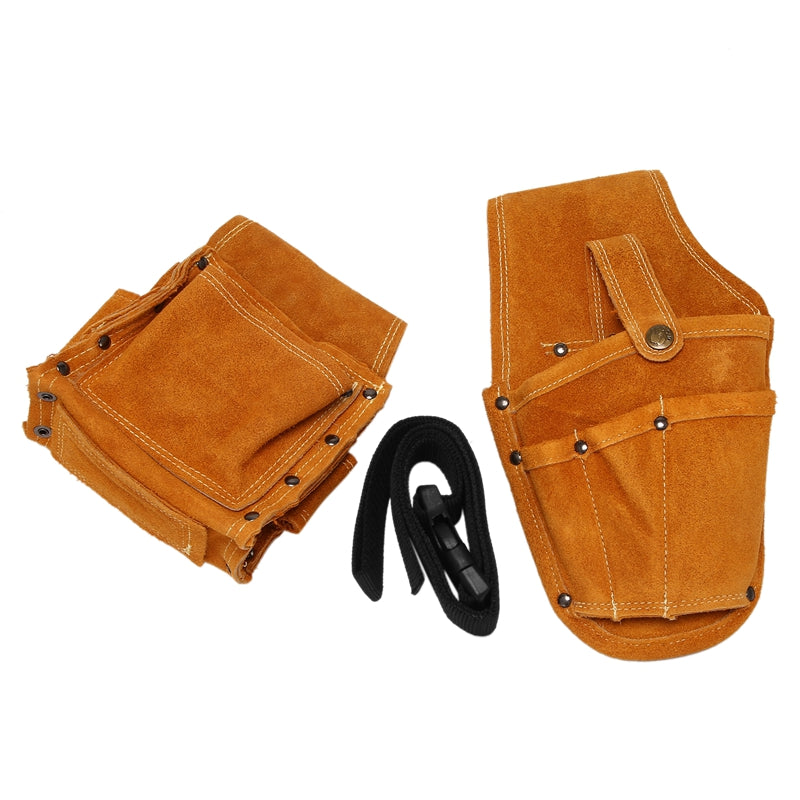 Leather Carpenter Nail Bag with Belt and Tool Holder by HitMyNeed