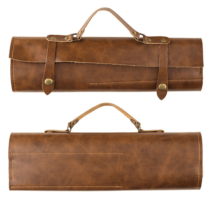 Leather Chef Knife Roll Storage Bag by HitMyNeed