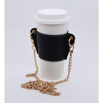 Leather Cup Sleeve with Detachable Chain Sling by HitMyNeed