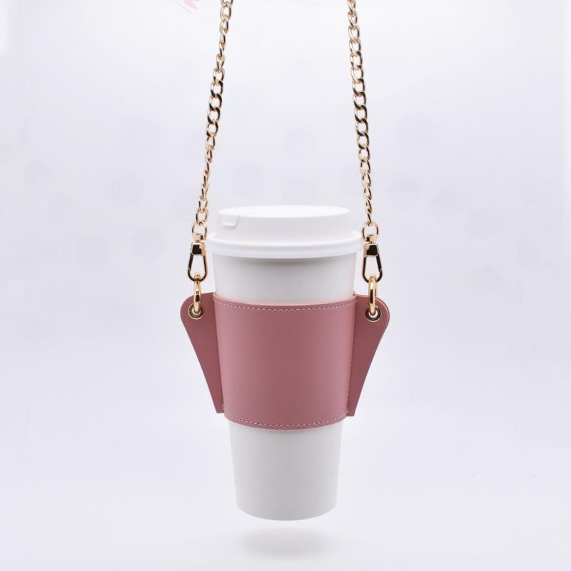 Leather Cup Sleeve with Detachable Chain Sling by HitMyNeed