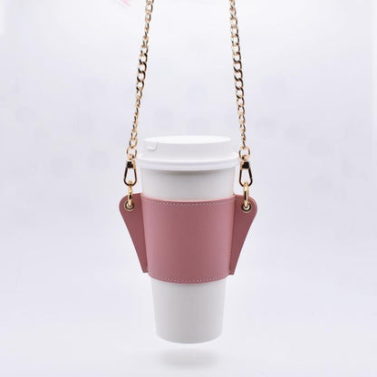 Leather Cup Sleeve with Detachable Chain Sling by HitMyNeed