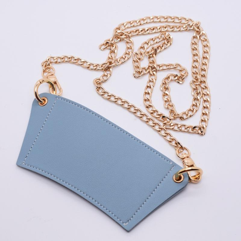 Leather Cup Sleeve with Detachable Chain Sling blue by HitMyNeed
