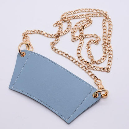 Leather Cup Sleeve with Detachable Chain Sling blue by HitMyNeed