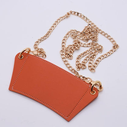 Leather Cup Sleeve with Detachable Chain Sling orange by HitMyNeed