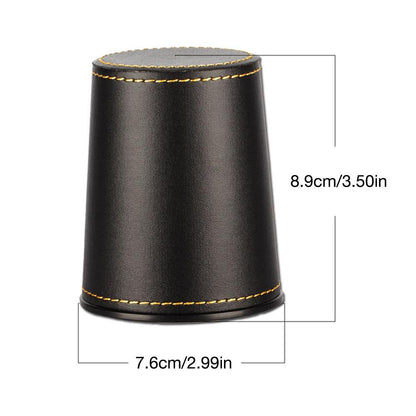 Leather Dice Cup with 5 Dice Set by HitMyNeed