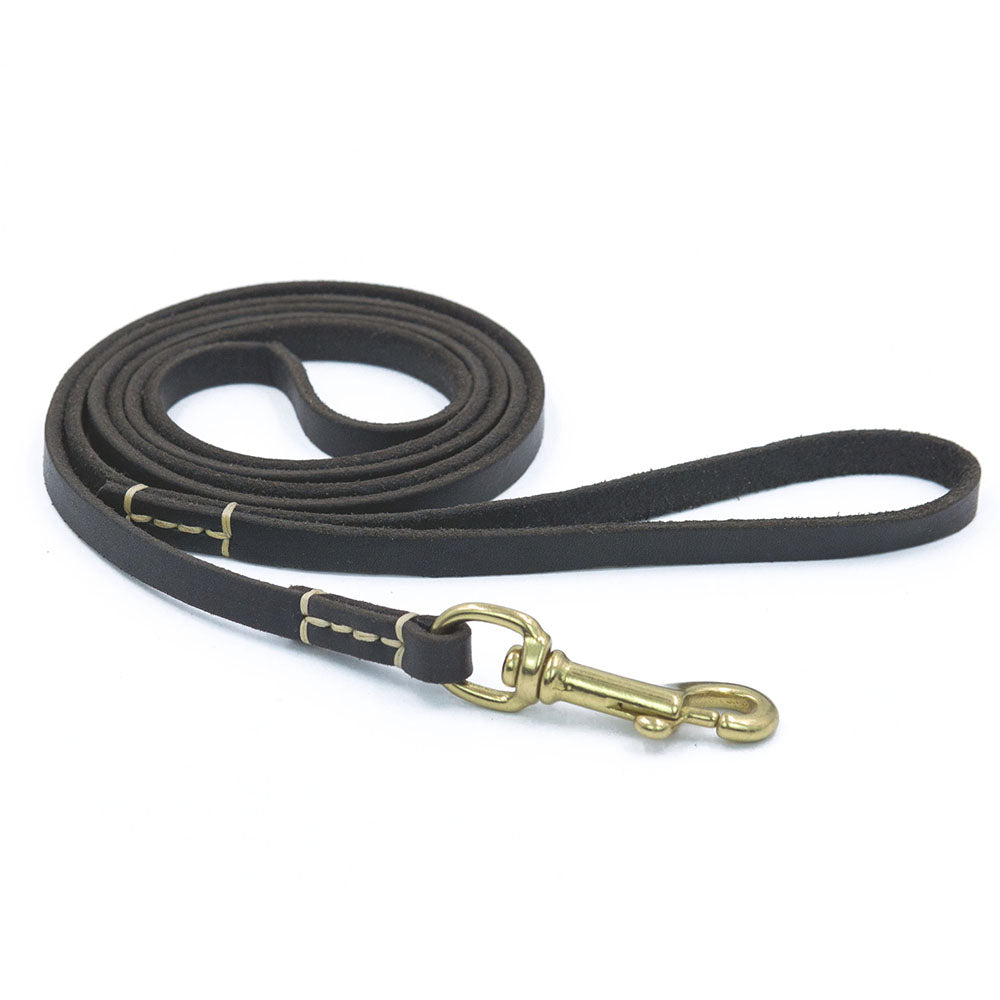 Leather Dog Leash for Small & Medium Dogs black 180cm-width-0-8cm by HitMyNeed