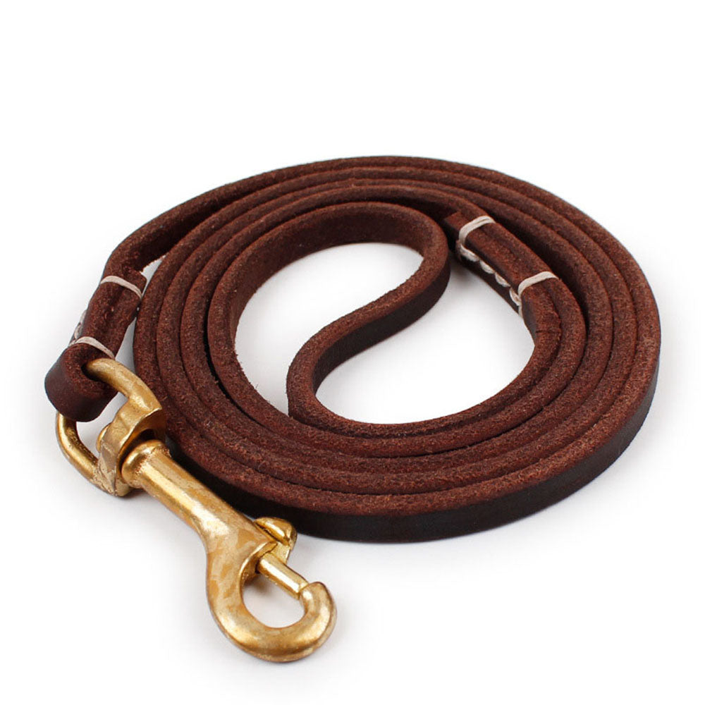 Leather Dog Leash for Small & Medium Dogs brown 130cm-width-0-8cm by HitMyNeed