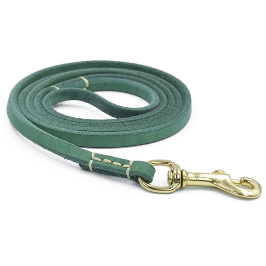 Leather Dog Leash for Small & Medium Dogs green 130cm-width-0-8cm by HitMyNeed