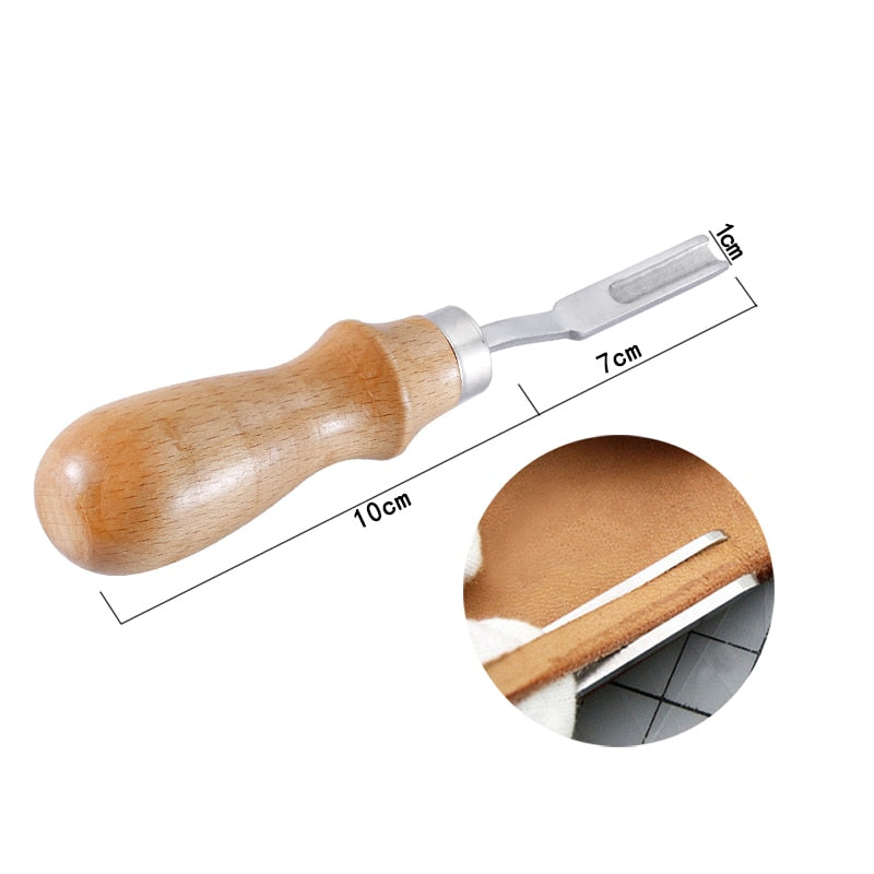 Leather Edge Beveler with Wooden Handle by HitMyNeed